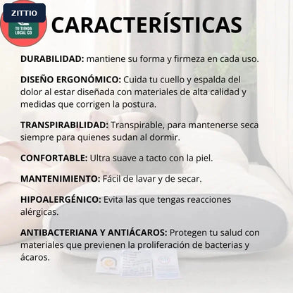 Características de la almohada ergonómica 3D ZITTIO