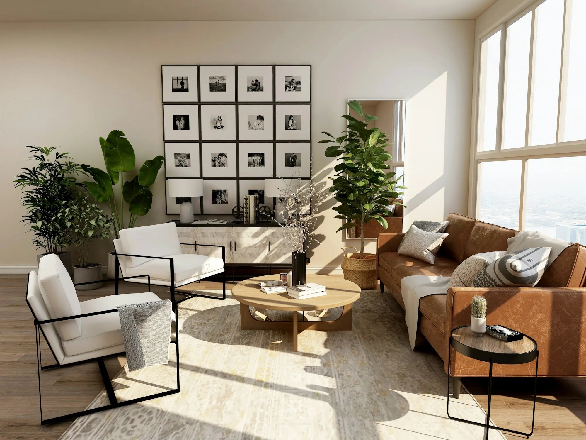 Interior contemporáneo que representa una vida cómoda, práctica y bien diseñada